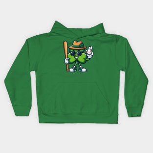 Shamrock Baseball Funny St Patricks Day Boys Kids Kids Hoodie